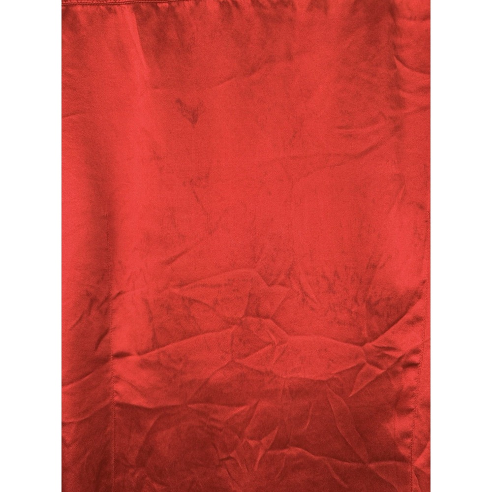 Liz Claiborne 100% Silk Pintuck Blouse Red‎ Peter Pan Collar Top L - Picture 14 of 16